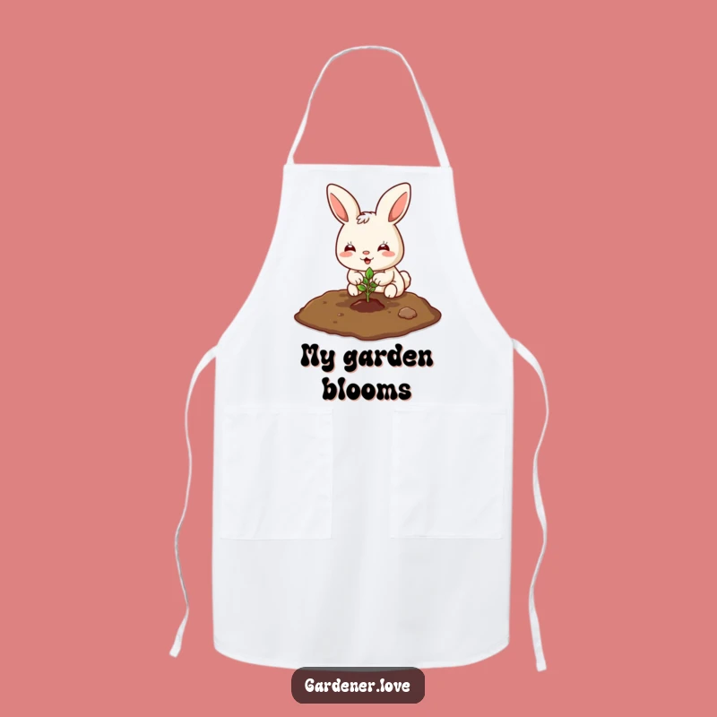 Funny Kawaii Bunny Planting Apron - Humorous Kitchen & Garden Wear