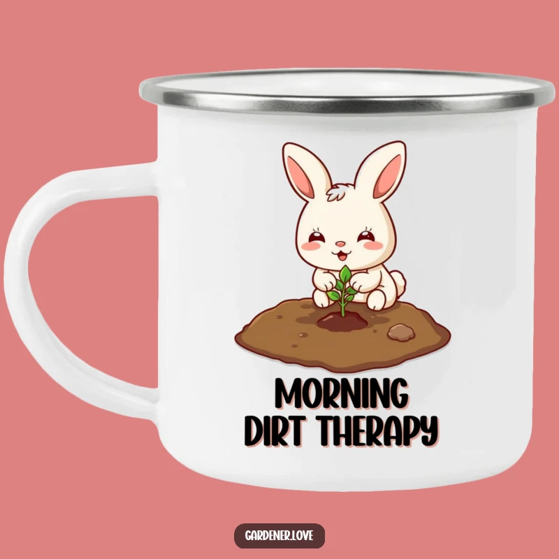 Funny Kawaii Bunny Planting Camping Mug - Outdoor Adventure & Garden Fun