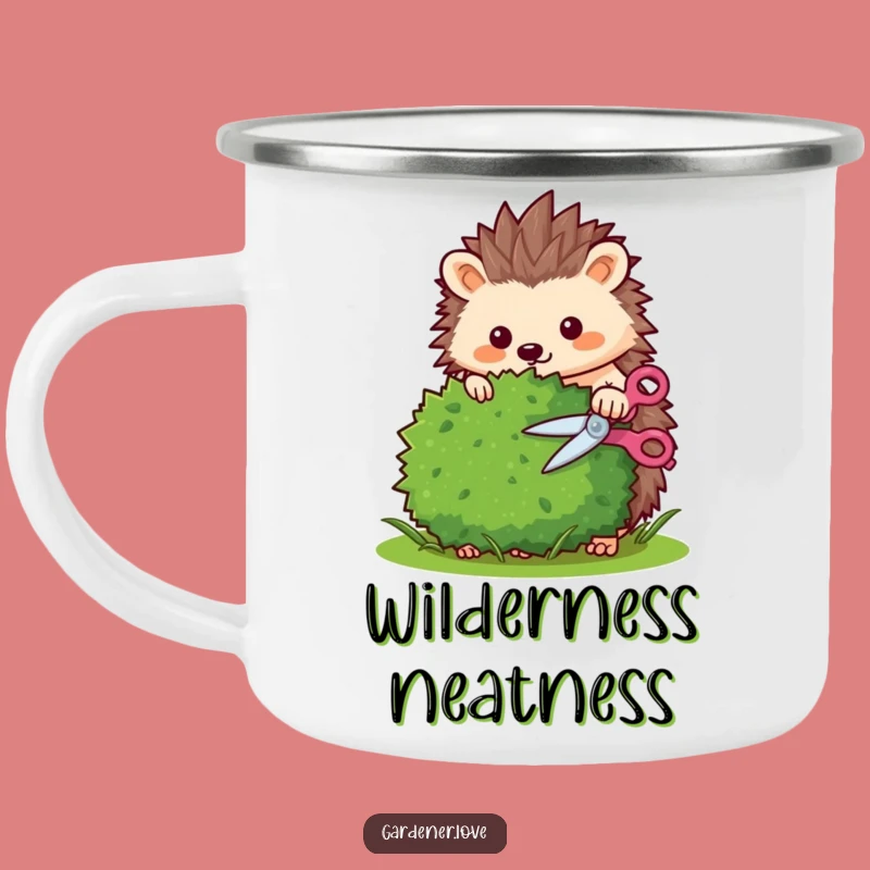 Funny Kawaii Hedgehog Trimming Camping Mug - Outdoor Adventure & Neatness