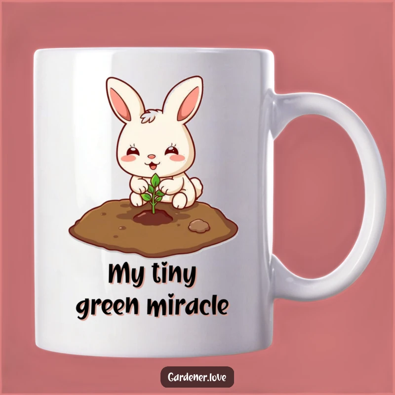 Funny Kawaii Bunny Planting Seedling Mug - Adorable & Hilarious Gardening Gift