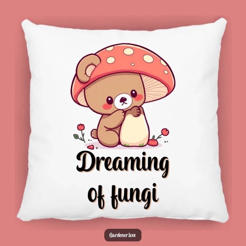 Funny Kawaii Bear Mushroom Pillow - Comfy & Cute Nature Accent