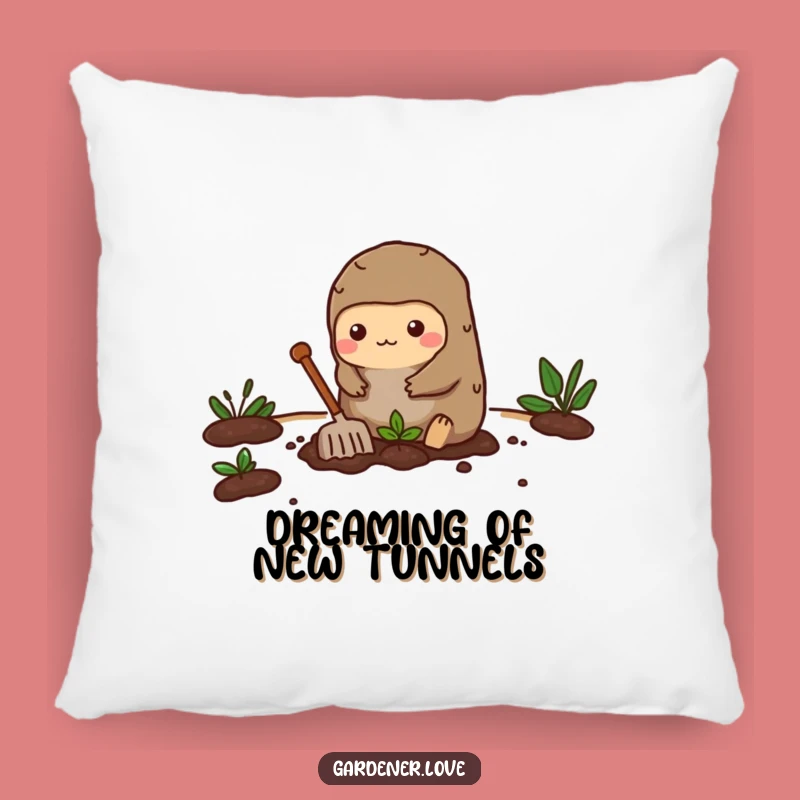Soft Funny Kawaii Mole Pillow, Cozy Gardener's Accent Gift