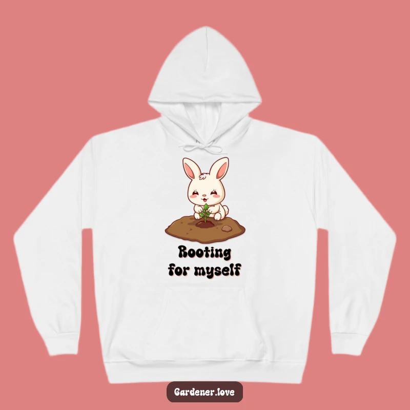 Funny Kawaii Bunny Planting Hoodie - Cozy & Humorous Garden Apparel