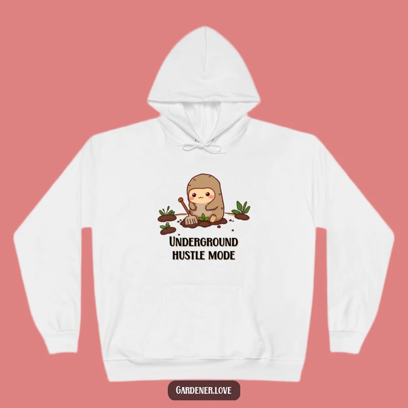 Cozy Funny Kawaii Mole Hoodie, Warm Gardener's Companion Gift