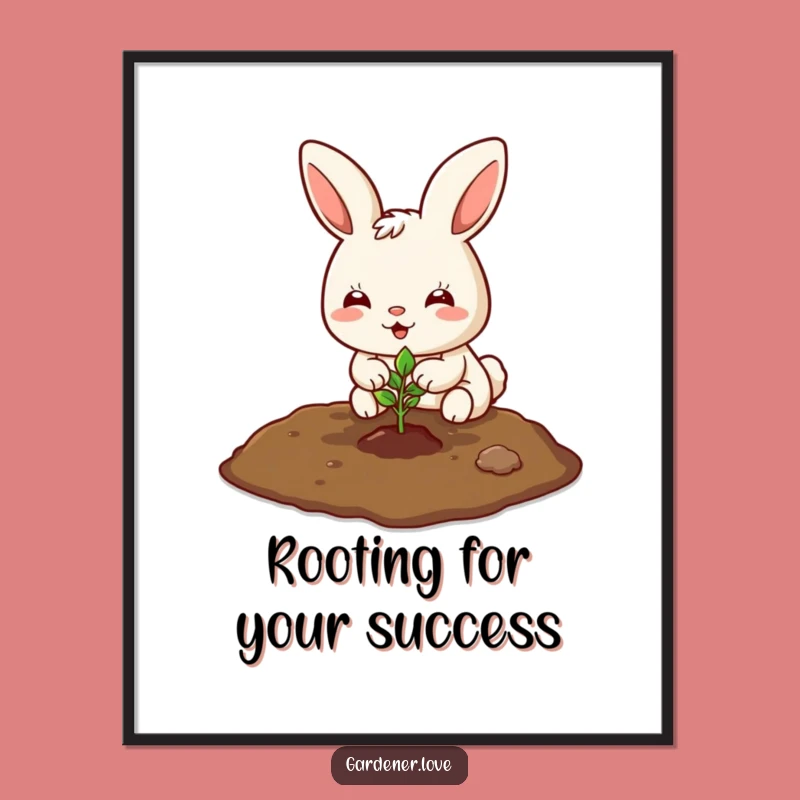 Free Printable Kawaii Bunny Planting Art: Funny Downloadable Nursery Decor