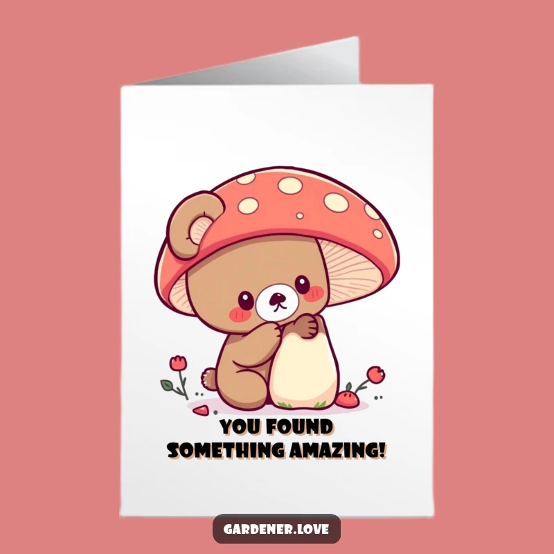 Free Printable Kawaii Bear Congrats Card: Funny Downloadable Discovery Gift