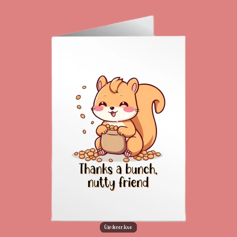 Free Printable Kawaii Squirrel Thank You Card: Funny Downloadable Gift for Gratitude
