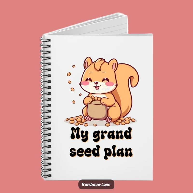 Funny Kawaii Squirrel Notebook, Cute Seed Scattering Journal, Perfect Creative Gift