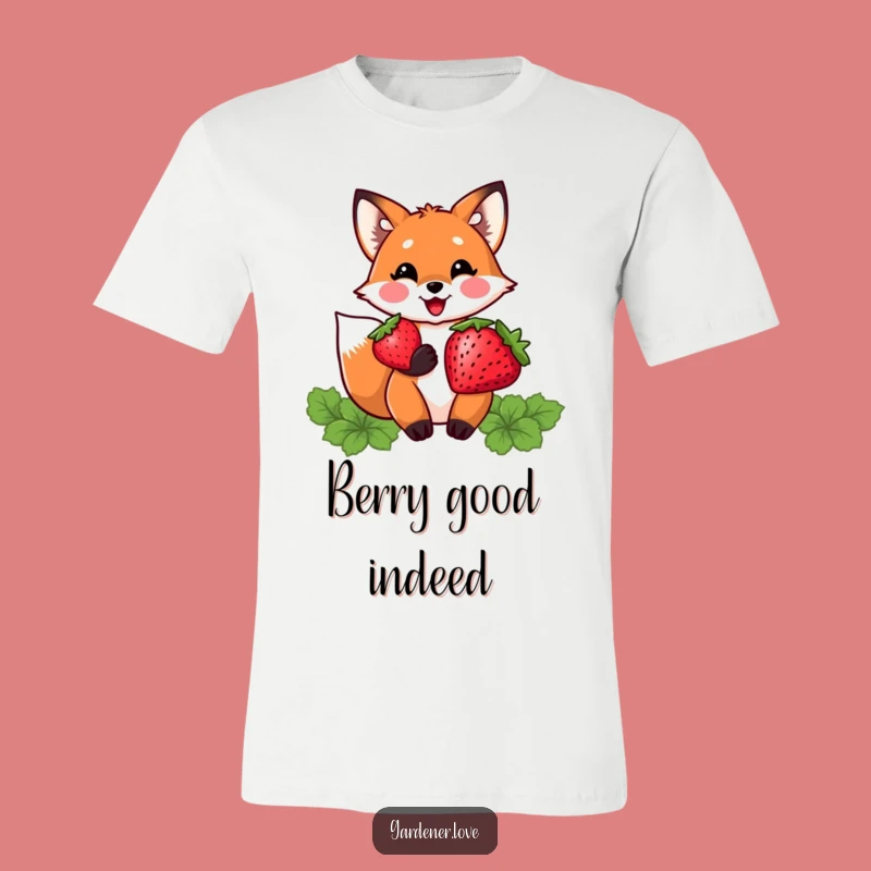 Funny Kawaii Fox Strawberry T-Shirt, Sweet Harvest Humor Gift