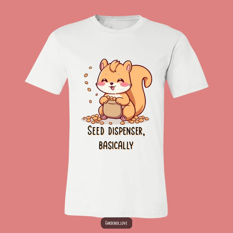 Funny Kawaii Squirrel T-Shirt, Adorable Seed Scattering Design, Perfect Cute Gift