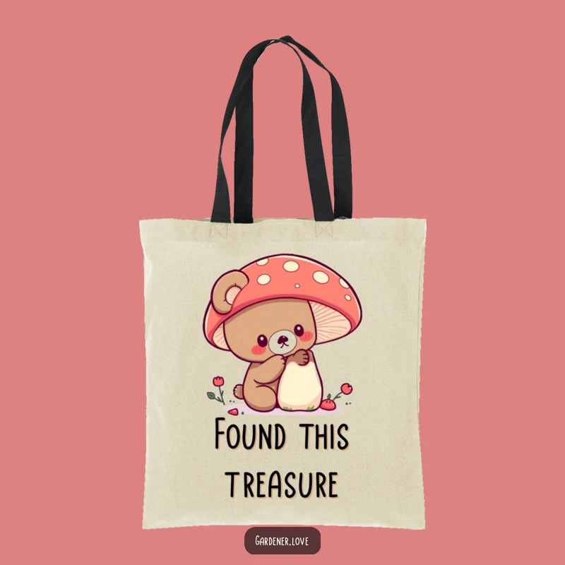 Funny Kawaii Bear Mushroom Tote Bag - Stylish & Humorous Nature Accessory